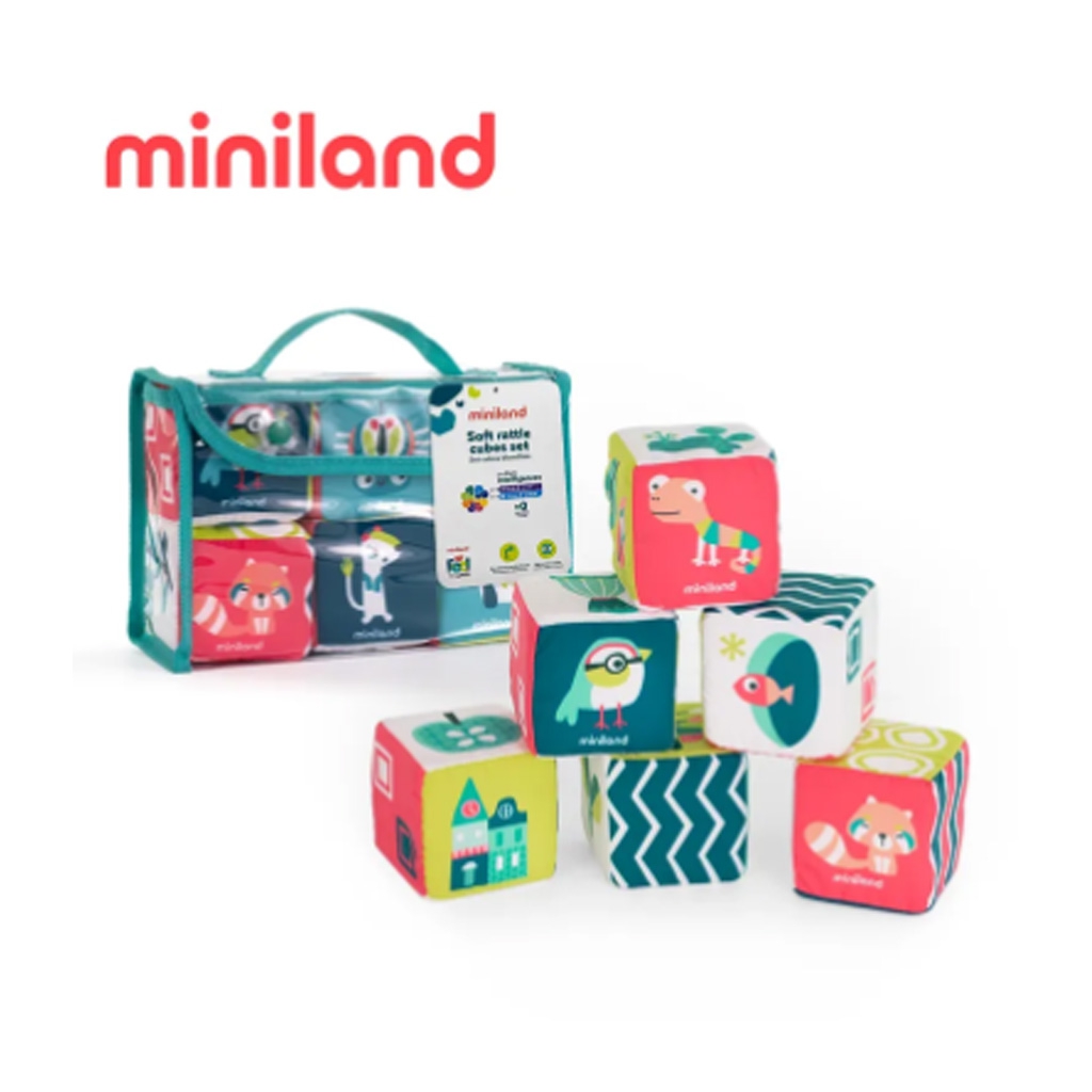 【西班牙miniland】軟方塊視聽&手肌6入組__ML000243